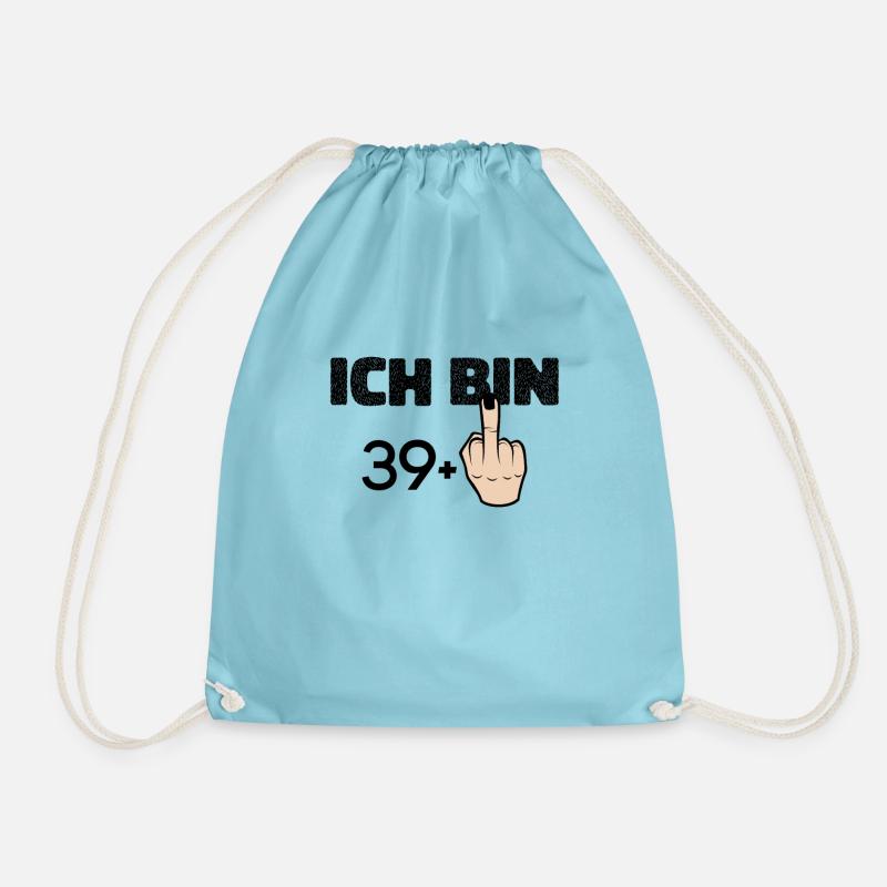 ich bin 39 + Mittelfinger 40 Geburtstag - Ich bin - Turnbeutel - Aqua