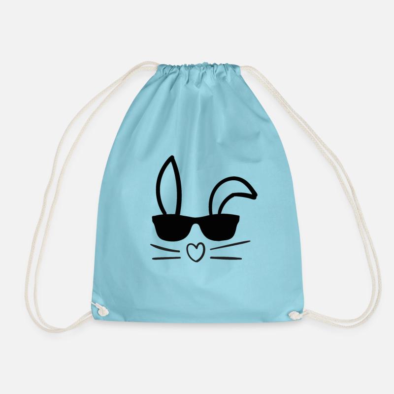 Easter Bunny - Drawstring Bag - aqua