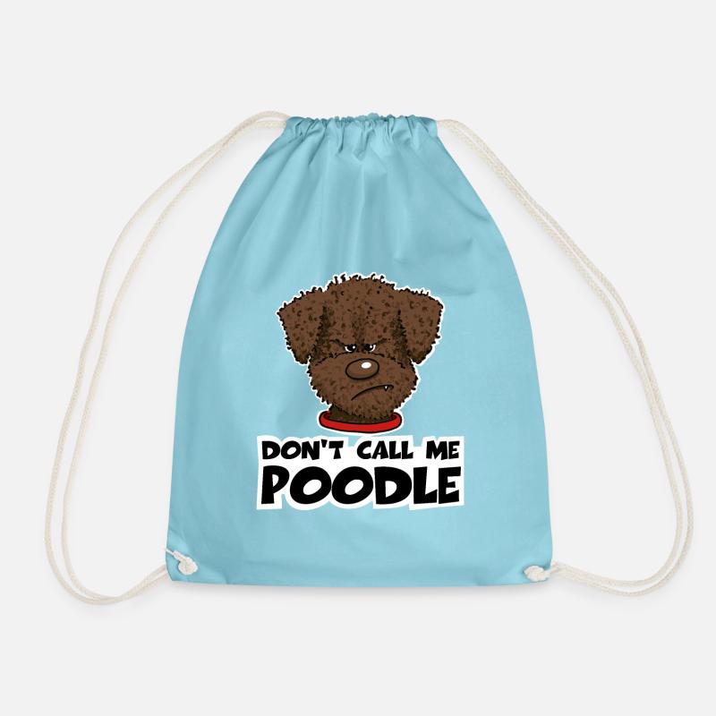 Poodle1 2 - Drawstring Bag - aqua