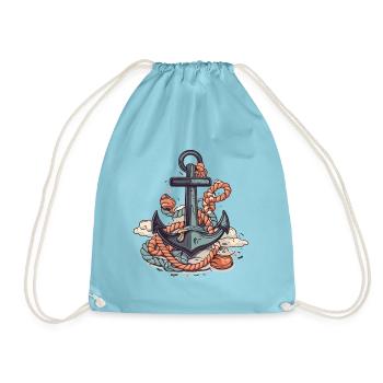 rafting, boating, mountains, white water boating - Drawstring Bag - aqua - Front