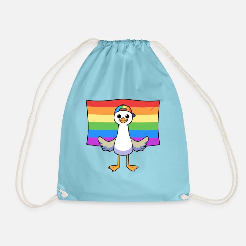 LGBTQIA+ Pride Möwe Cappy Regenbogenfahne - Turnbeutel - Aqua