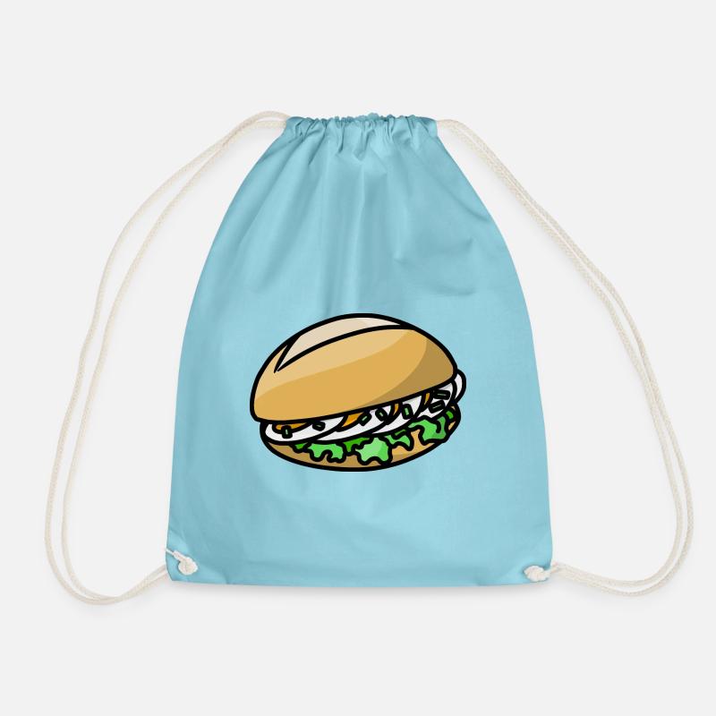 Eibrötchen belegtes Brötchen mit Ei & Schnittlauch - Turnbeutel - Aqua