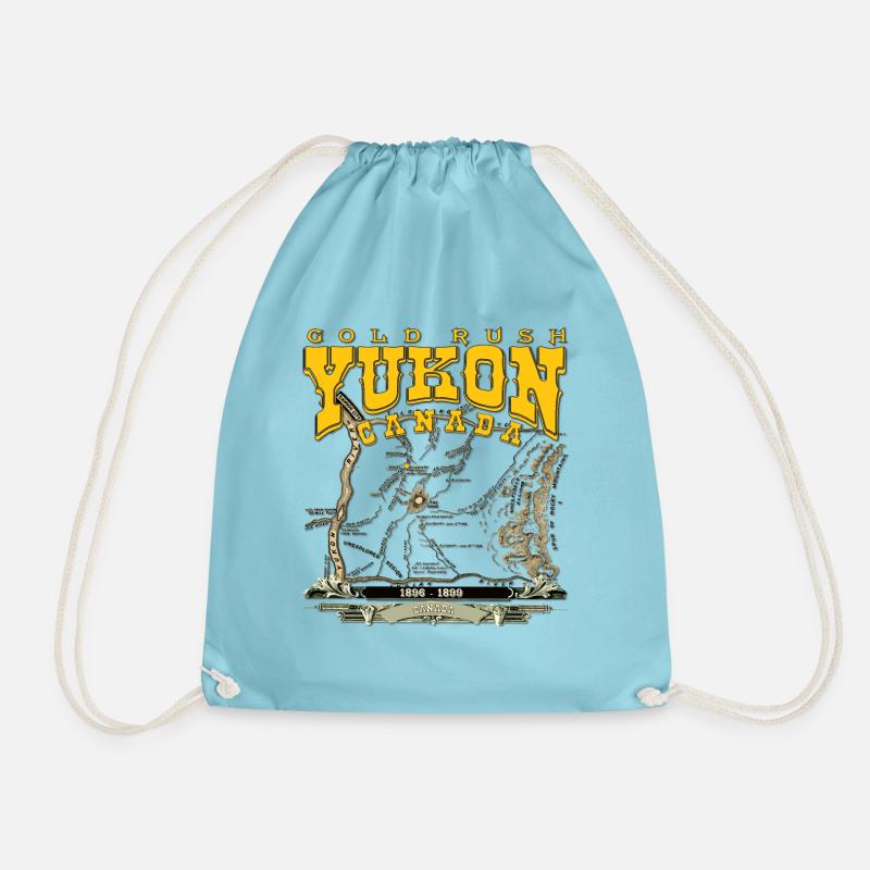 Yukon Canada Gold rush - Drawstring Bag - aqua