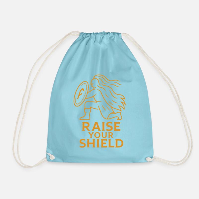 Empowered Shield Illustration - Drawstring Bag - aqua