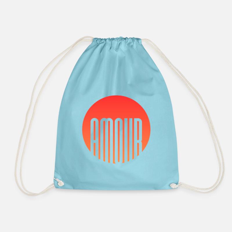 Love - Drawstring Bag - aqua