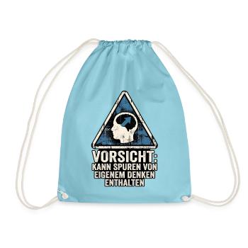 Vorsicht Denker - Turnbeutel - Aqua - Vorne