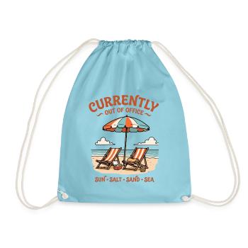 Currently Out Of Office Strand Urlaub Retro - Turnbeutel - Aqua - Vorne