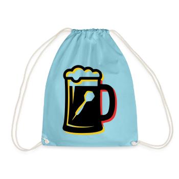 Bierkrug Dartpfeil Wappen - Turnbeutel - Aqua - Vorne