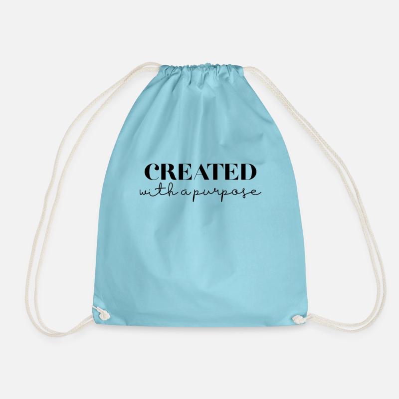Created With a Purpose - Drawstring Bag - aqua
