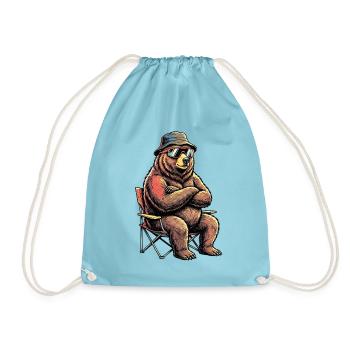Camper Bär - Turnbeutel - Aqua - Vorne