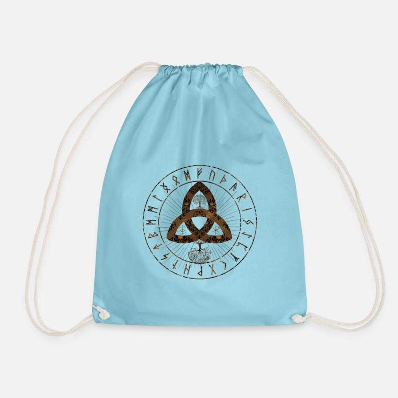 SYMBOLE RUNE - Triqueta Lebensbaum Baum des Lebens - Turnbeutel - Aqua