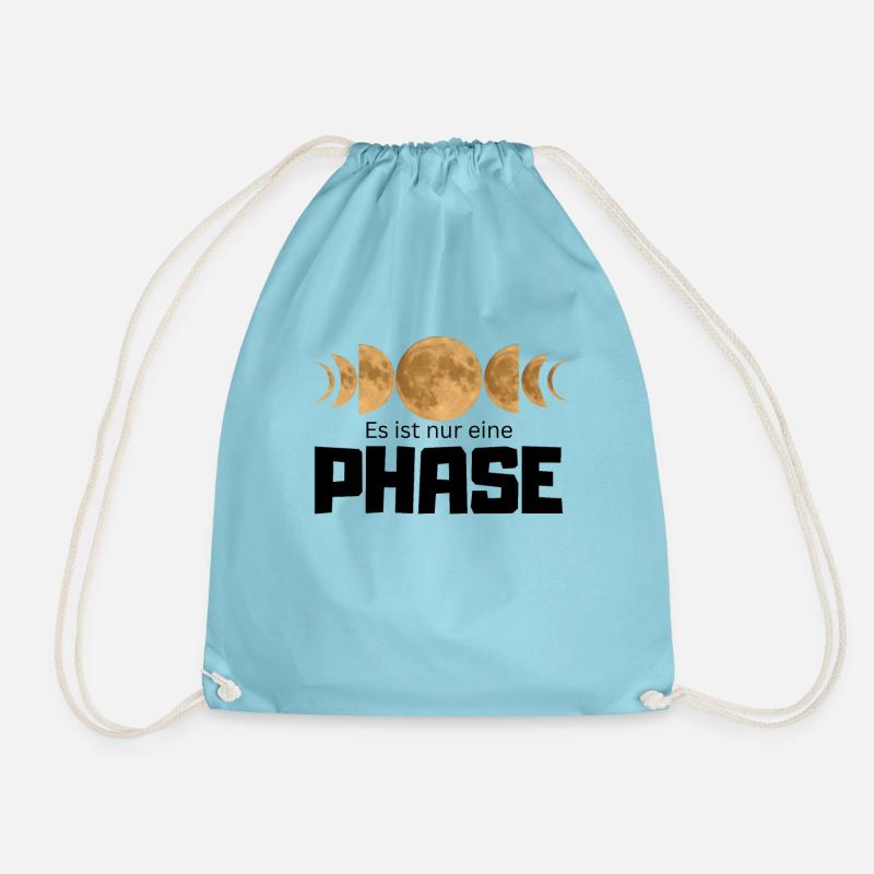 Es ist nur eine Phase - Mond Mondphasen Design - Turnbeutel - Aqua