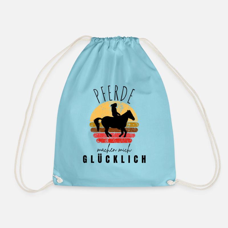 PFERDE machen mich glücklich Reiten Pferde - Turnbeutel - Aqua