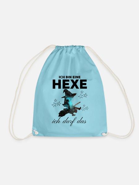 Ich bin eine HEXE ich darf das - Turnbeutel - Aqua
