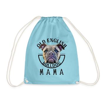 Bulldog Bulldog Bulldogs Mom - Drawstring Bag - aqua - Front