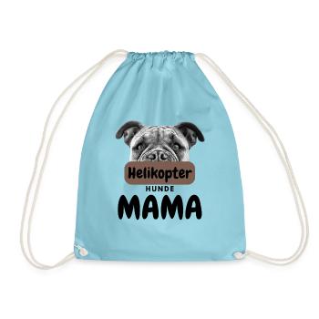 HELIKOPTER BULLDOGGEN MAMA Bulldog Bulldogge - Turnbeutel - Aqua - Vorne