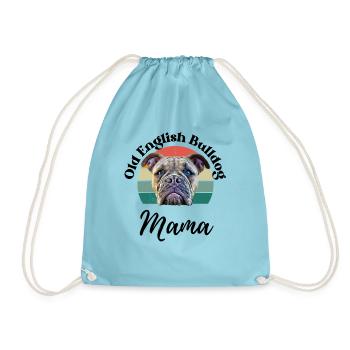 OLD ENGLISH BULLDOG MAMA ... Dog Dogs Bulldog - Drawstring Bag - aqua - Front