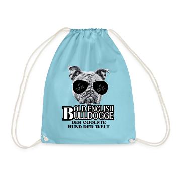 Bulldog Old English Bulldog Dog Dogs - Drawstring Bag - aqua - Front