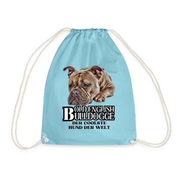 Bulldog Old English Bulldog Dog Dogs - Drawstring Bag - aqua - Front