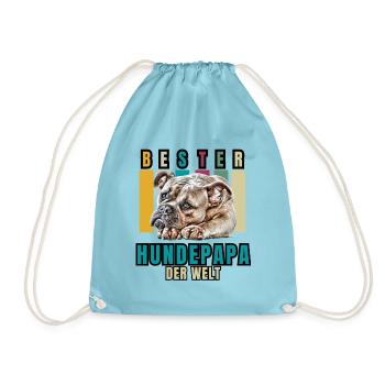 BEST DOG DAD Bulldog Dog Dogs Vieux Anglais - Sac de sport léger - aqua - Devant
