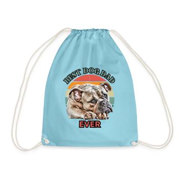 BEST DOG DAD Bulldog Dog Dogs Vieux Anglais - Sac de sport léger - aqua - Devant