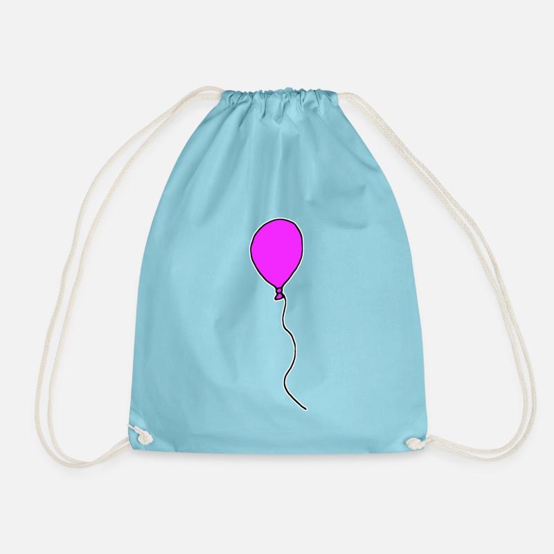 Pinker Luftballon - Turnbeutel - Aqua