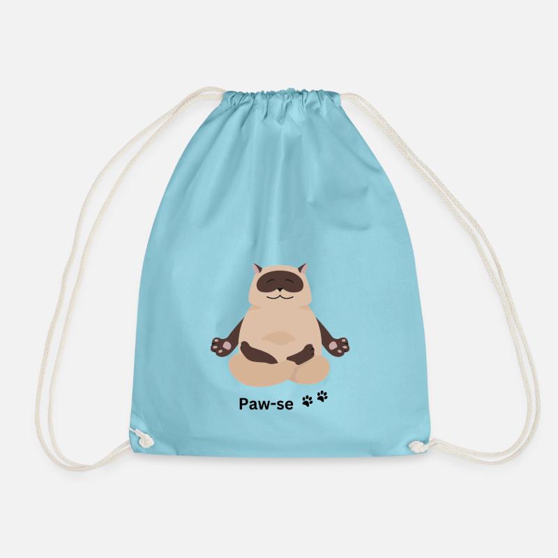 Pause - Drawstring Bag - aqua