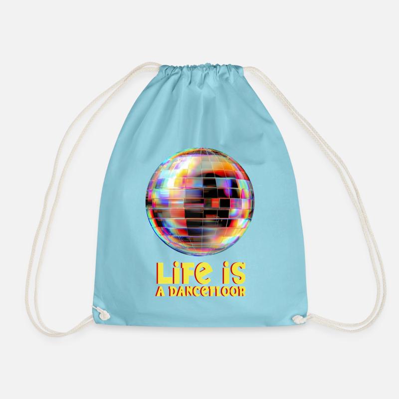 Disco Globe with Bright Colors - Drawstring Bag - aqua