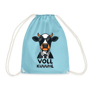 Voll Kuuuhl – Coole Kuh im Anzug mit Sonnenbrille - Turnbeutel - Aqua - Vorne