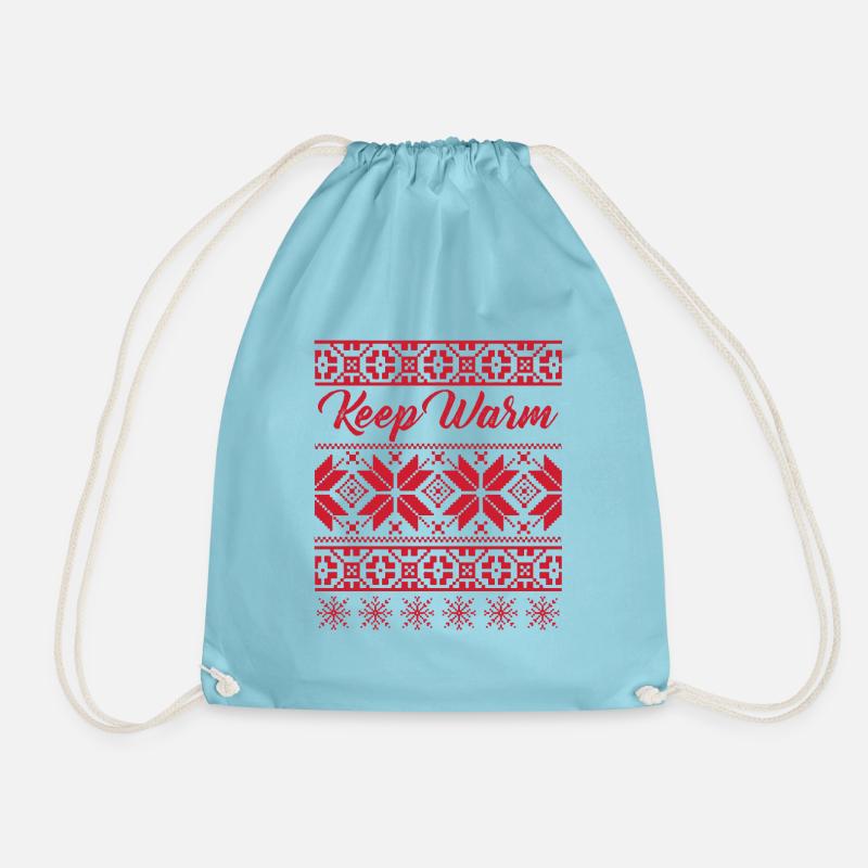 Norwegian Pattern No.01 - Drawstring Bag - aqua