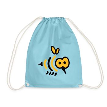 Small bee with sting - Design bee - Drawstring Bag - aqua - Front