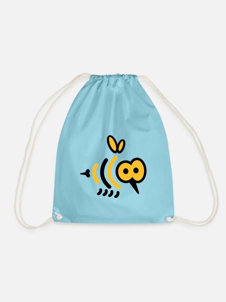 Kleine Biene mit Stachel - Design Biene - Turnbeutel - Aqua