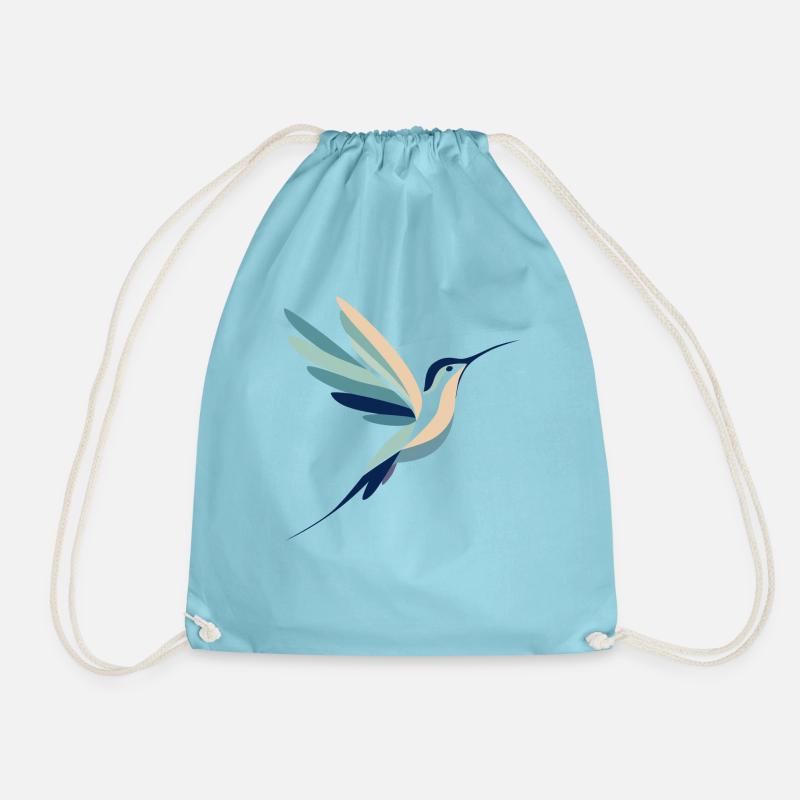 Hummingbird in flight - Drawstring Bag - aqua