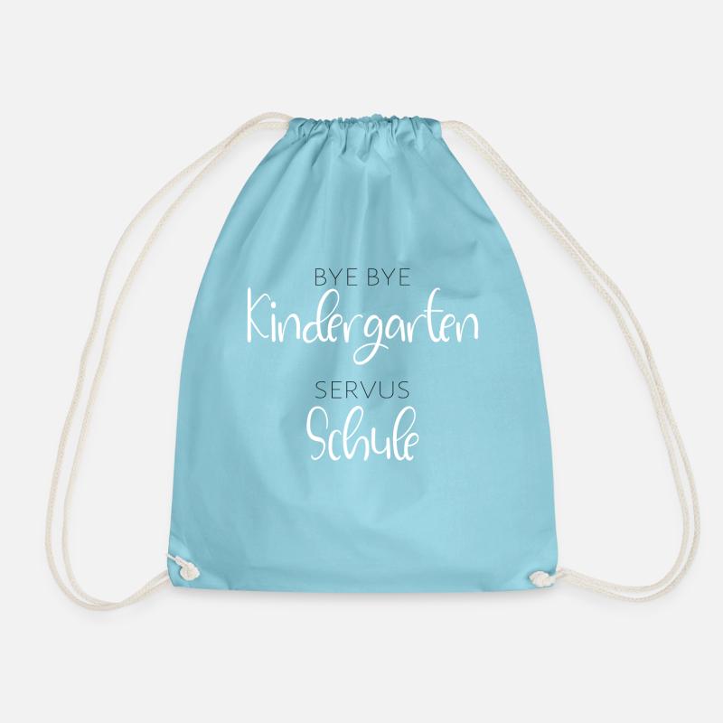 Bye Bye Kindergarten -Servus School - Drawstring Bag - aqua