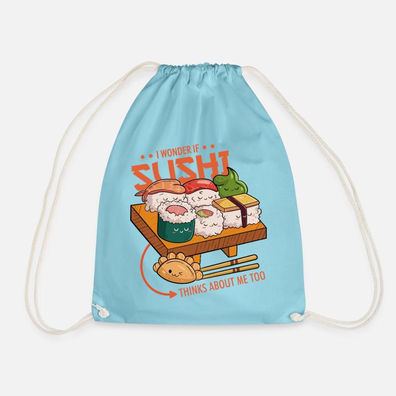 sushi Friends - Drawstring Bag - aqua