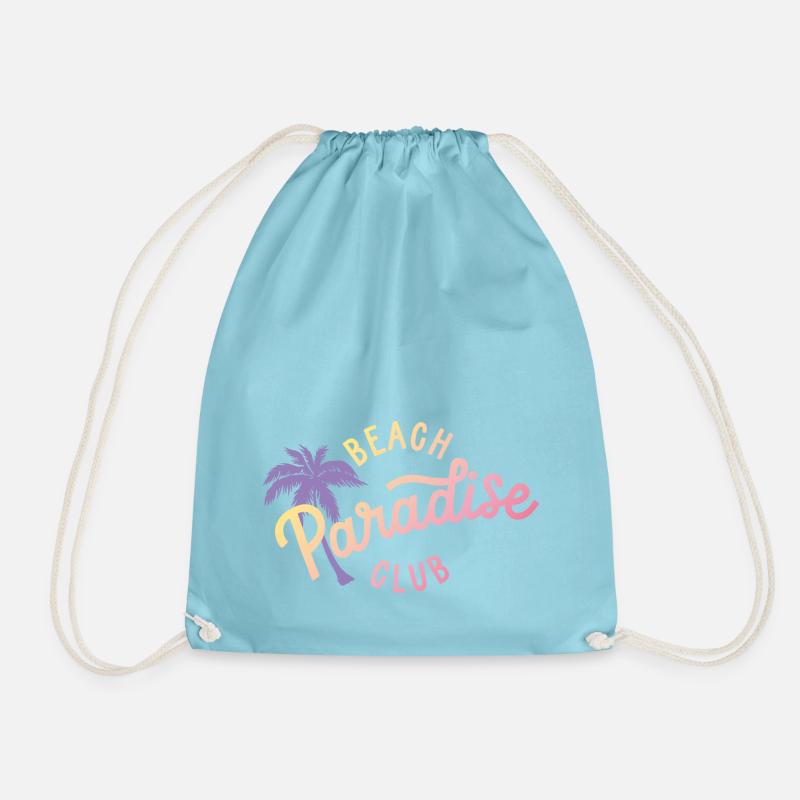 Paradise Beach Club Gradient - Drawstring Bag - aqua
