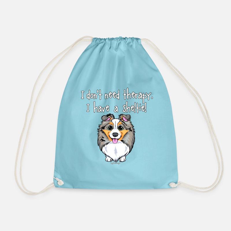 Sheltie Hundetherapie 3 - Turnbeutel - Aqua