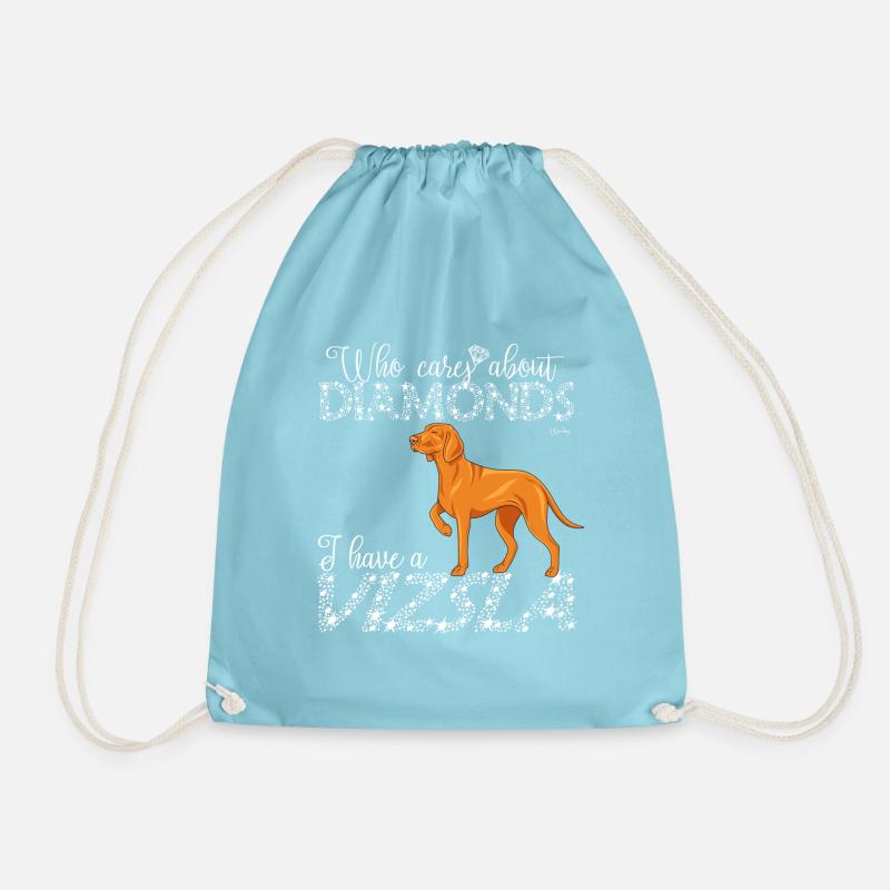 Vizsla Diamond - Drawstring Bag - aqua