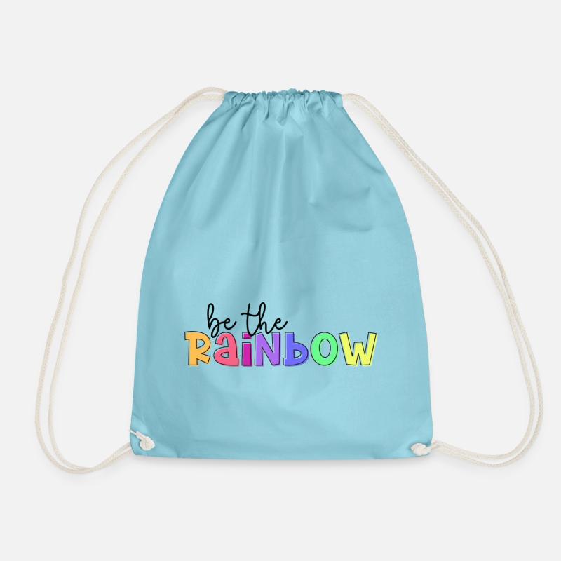 Be the rainbow - Drawstring Bag - aqua