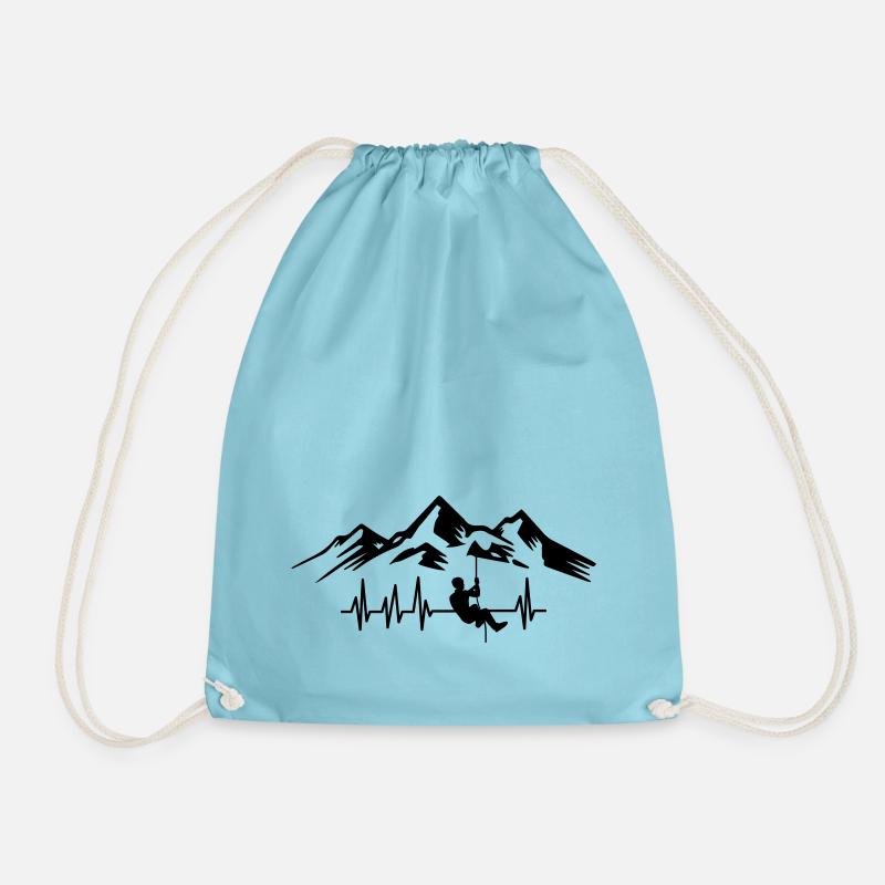 Herzschlag Bergsteiger Bergsteigen Berge Klettern - Turnbeutel - Aqua
