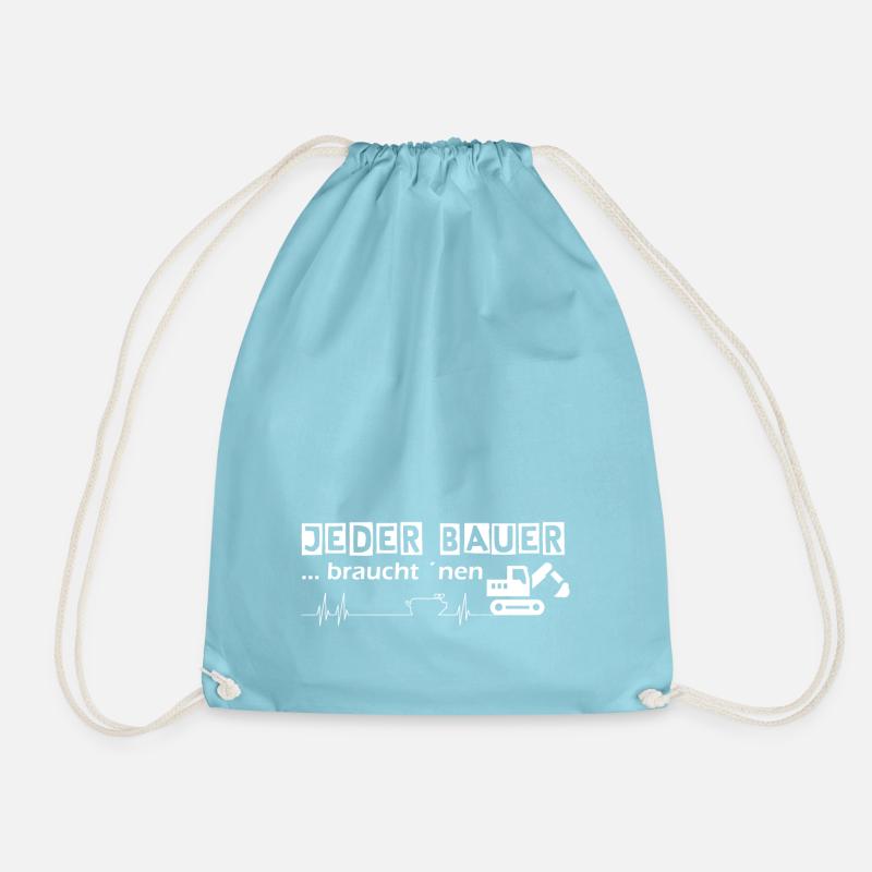 Every farmer ... needs an excavator - Drawstring Bag - aqua