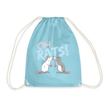 Oh Rats! - Drawstring Bag - aqua - Front