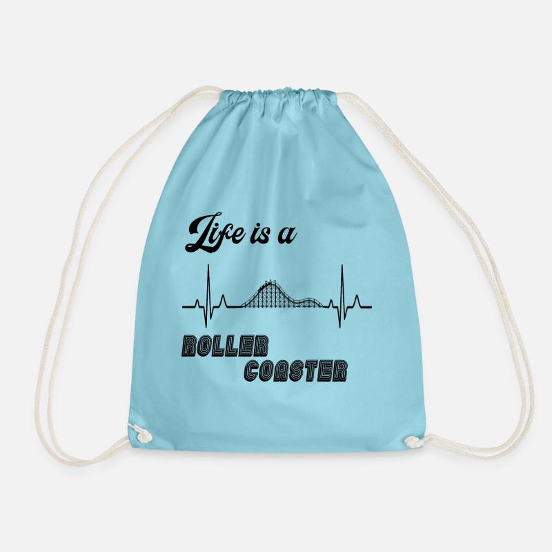Achterbahn / Heartbeat / EKG - Geschenkidee - Turnbeutel - Aqua