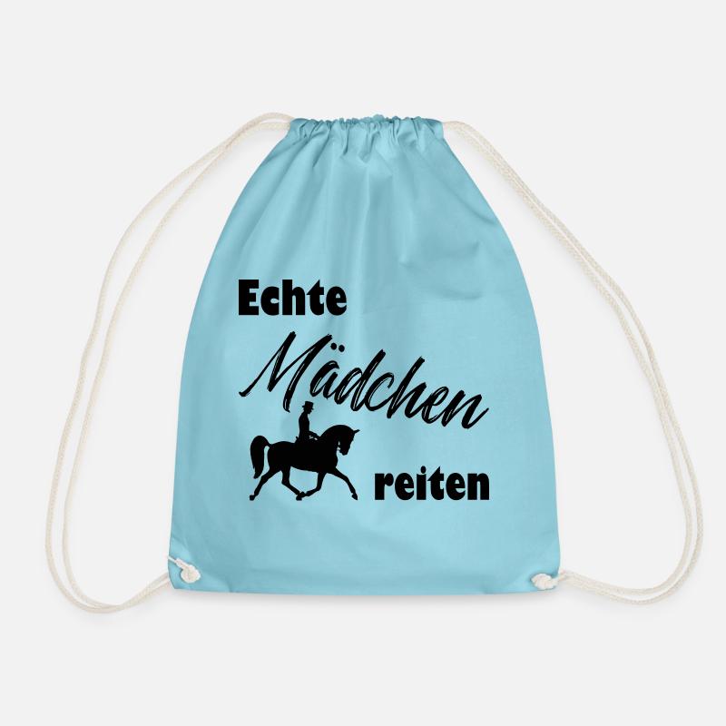 Real Girls Riding - Drawstring Bag - aqua