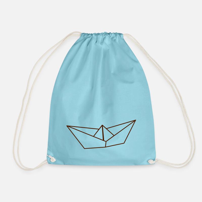 Papier Boot Segelboot - Turnbeutel - Aqua