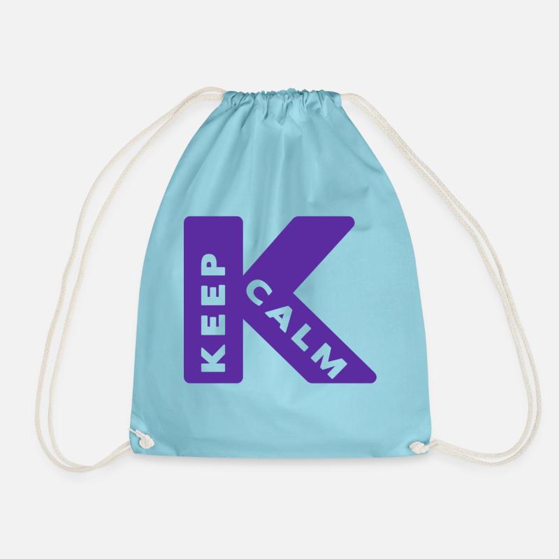 Keep calm - Drawstring Bag - aqua