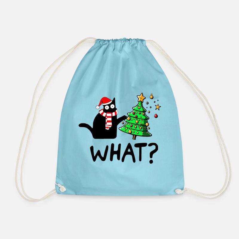 Freche Katze Weihnachtsbaum Katzenmama Geschenk - Turnbeutel - Aqua