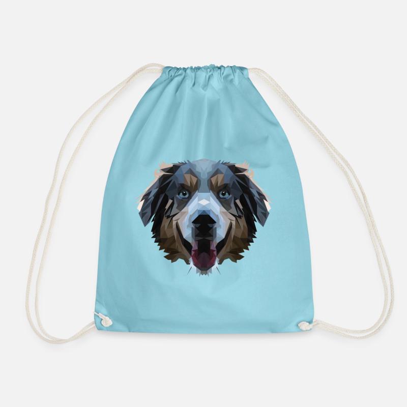 Hund Aussie Polygon - Turnbeutel - Aqua