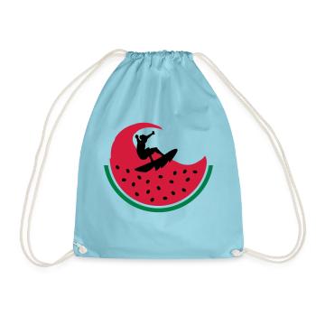 Melon Surfer - Turnbeutel - Aqua - Vorne