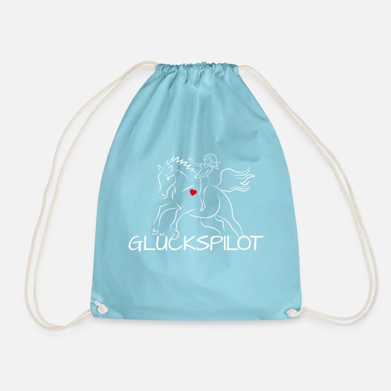 Glueckspilot weiss - Turnbeutel - Aqua